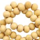 Wood beads round 8mm Mineral yellow